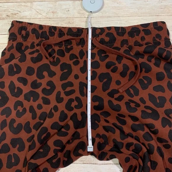 Marine Layer Anytime Fleeced Sweatpants Jogger Leopard Brown Black Size S - Picture 8 of 9